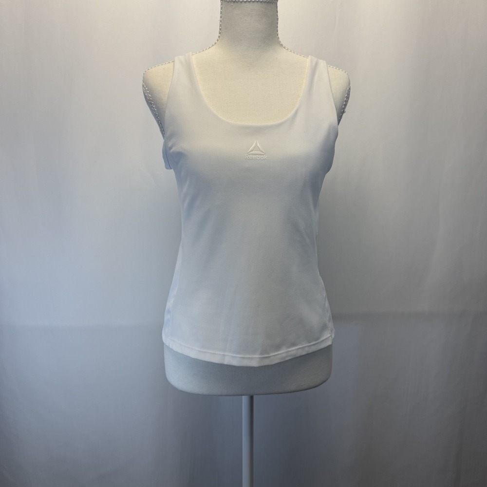 Reebok Women's M White Athletic Tank Top Lightweight Stretch